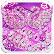 Purple Diamond Swan Keyboard  Icon