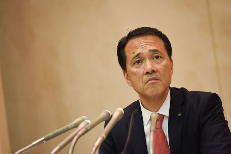 Nomura's new CEO, Kentaro Okuda, addresses the media in Tokyo, Japan, December 2 2019. Picture: NORIKO HAYASHI/BLOOMBERG