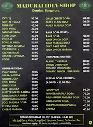 Madurai Idly Shop menu 2