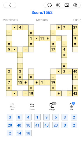 Screenshot Math Number: Cross Math Puzzle