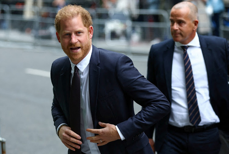 Britain's Prince Harry, Duke of Sussex, is testifying at the high court in London.
