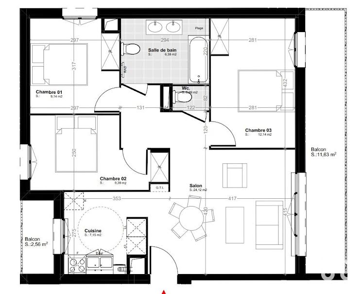 Vente appartement 4 pièces 69 m² à Melun (77000), 303 000 €