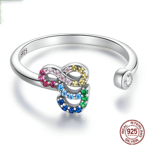 Title 8, Colorful Zircon 26 Letters Ring, Fashion Everyd...