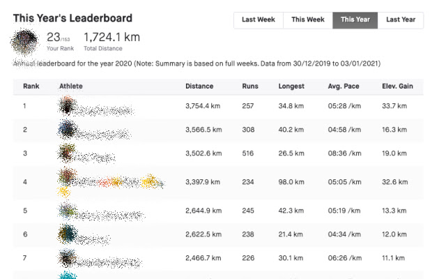 Strava Club Annual Leaderboard chrome extension