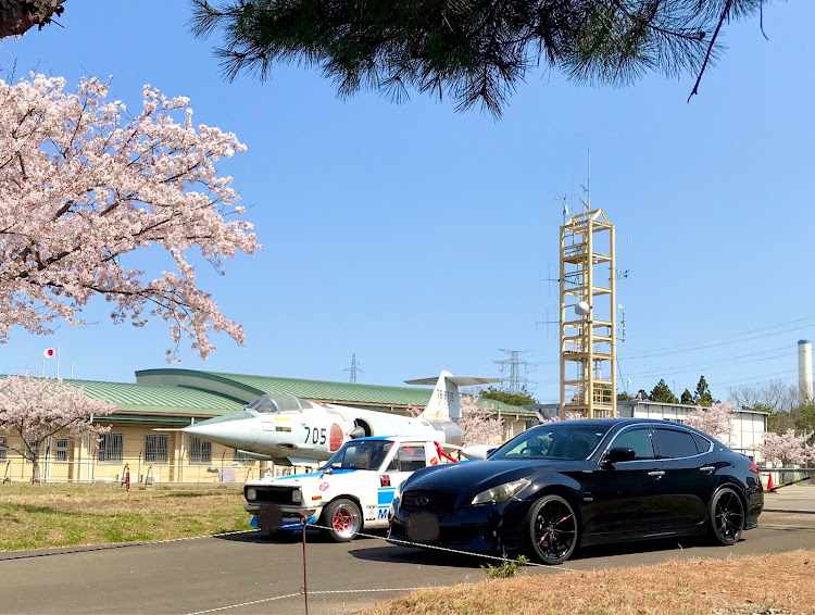 フーガの桜と車と戦闘機‼︎・漁港〜博物館〜公園ツーリング・最高の仲間と走る歓び‼︎・ネコさん登場に関するカスタム事例の投稿画像2枚目