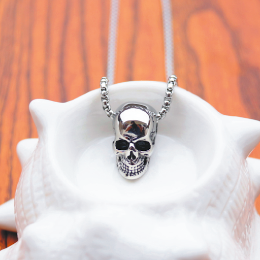 Title 3, Male titanium steel skull necklace