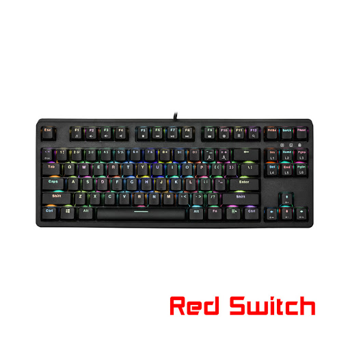 Bàn phím cơ E-dra EK387 RGB TKL Red Switch