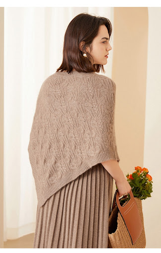 Title 7, Womens Round Neck Pullover Cloak Cashmere Shaw...