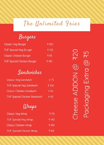 The Unlimited Fries menu 