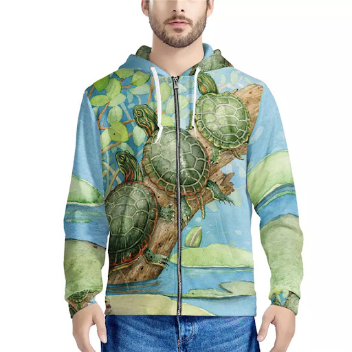 Title 4, 3D Digital Print Sweatshirt with Zipper Hooded ...