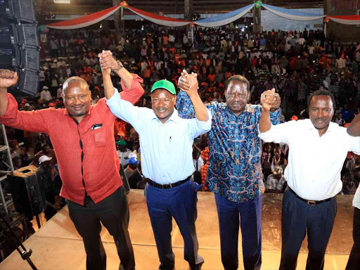 Opposition leaders at the Bomas of Kenya on January 11 /DENNIS KAVISU