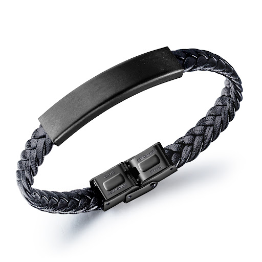 Title 4, Vintage black stainless steel bracelet, a durab...