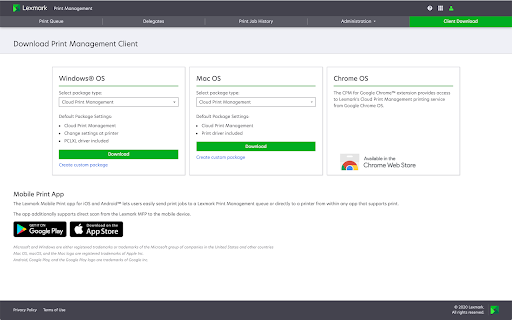 Lexmark Cloud Print Management for Chrome