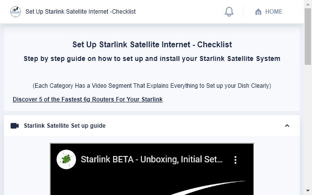 Set Up Starlink Satellite Internet -Checklist