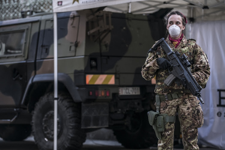 An Italian Army has been deployed to help with moving dead bodies from a northern town at the centre of the Covid-19 coronavirus outbreakt o neighbouring provinces as the death toll continues to dramatically rise.