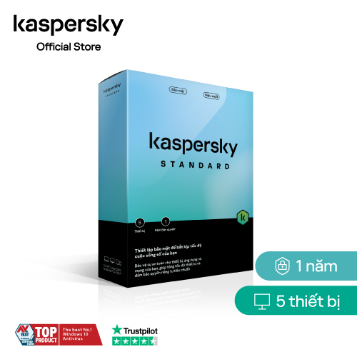 Phần Mềm Diệt Virus Kaspersky Standard 5 Thiết Bị/Năm - Hàng Chính Hãng