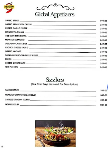 Nine Eleven menu 