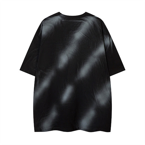 Title 12, Spray painted striped short sleeve casual shirt...
