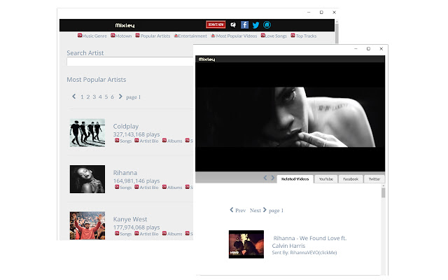 Mixley Music & Video chrome extension