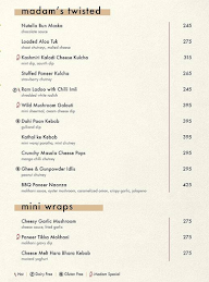 Madam Chutney menu 1