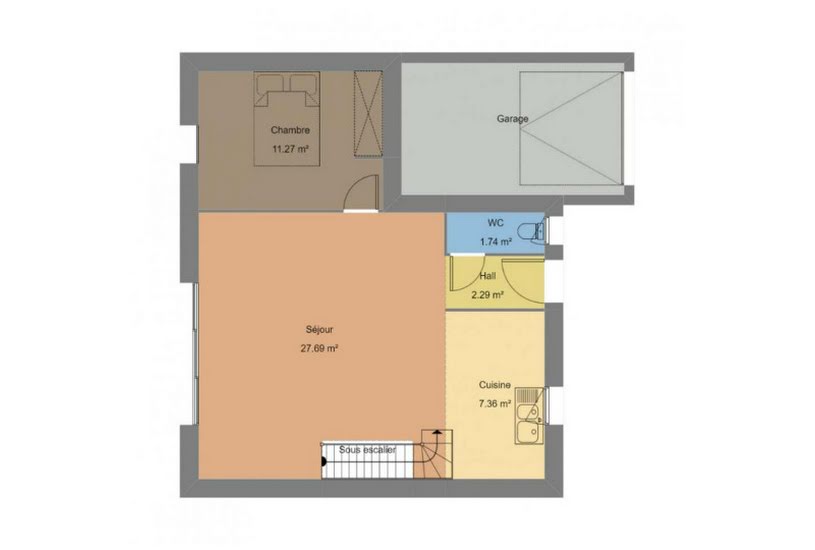  Vente Terrain + Maison - Terrain : 418m² - Maison : 85m² à Saint-Divy (29800) 