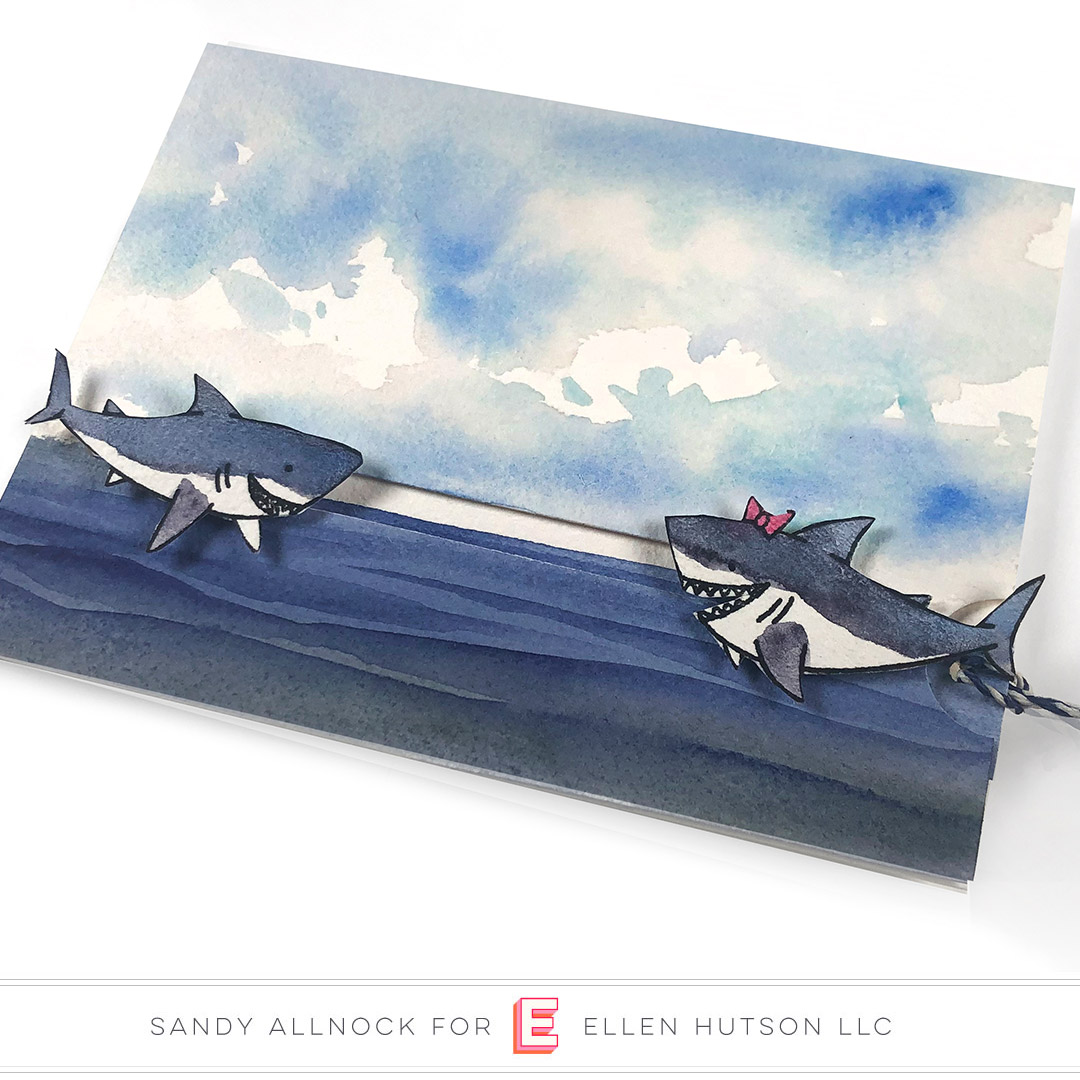 Easy Watercolor Clouds & A Pull Tab Slider Card