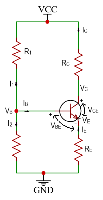 Voltage divider circuit diagram.