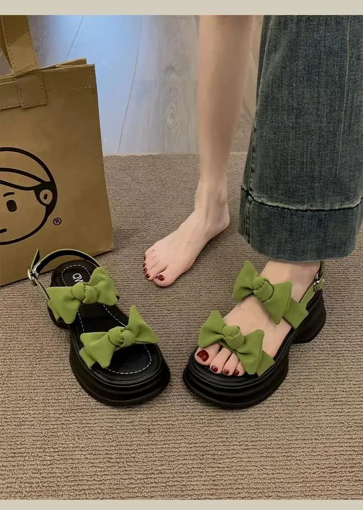 Title 10, Koreaanse platform sandalen met strik voor dame...