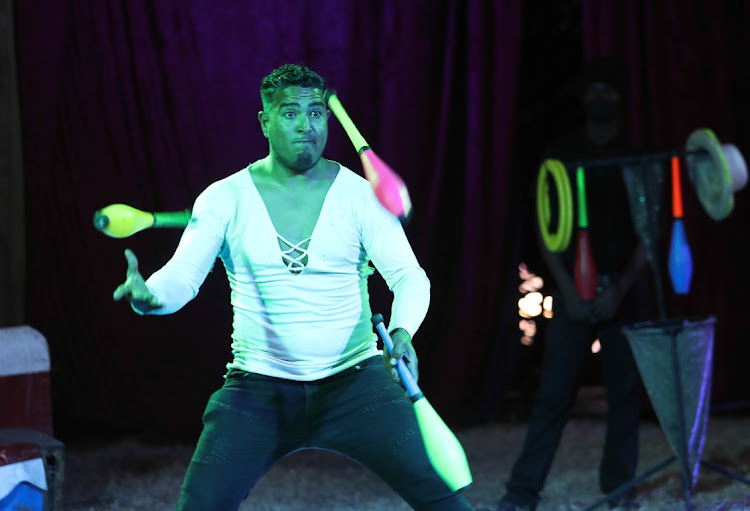 Carlos the juggler during the McLaren Circus performance in Muizenberg.