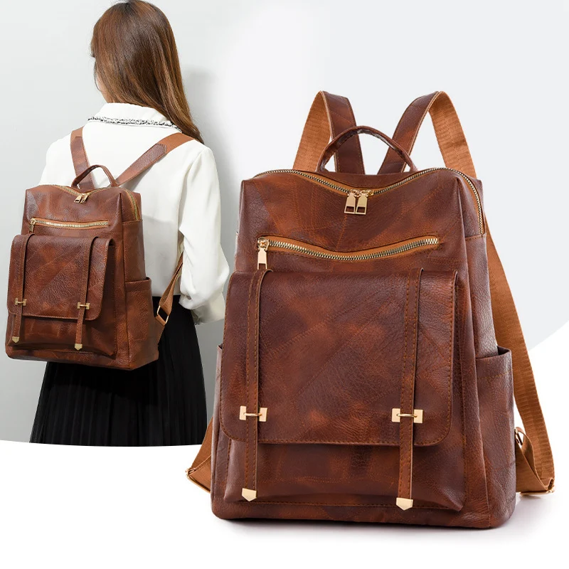 Mochila de mujer moderna y sencilla de gran capacidad, ideal para el uso diario. Perfecta para llevar todo lo esencial con estilo y comodidad.