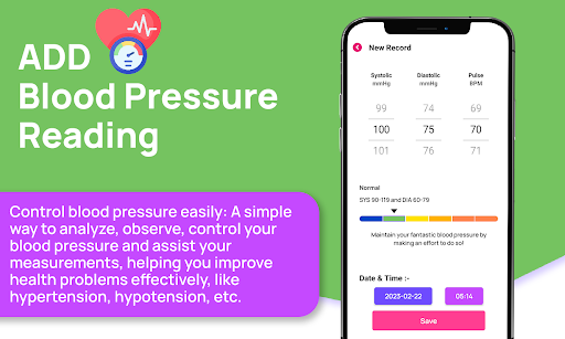 Screenshot Blood Pressure BPM Tracker