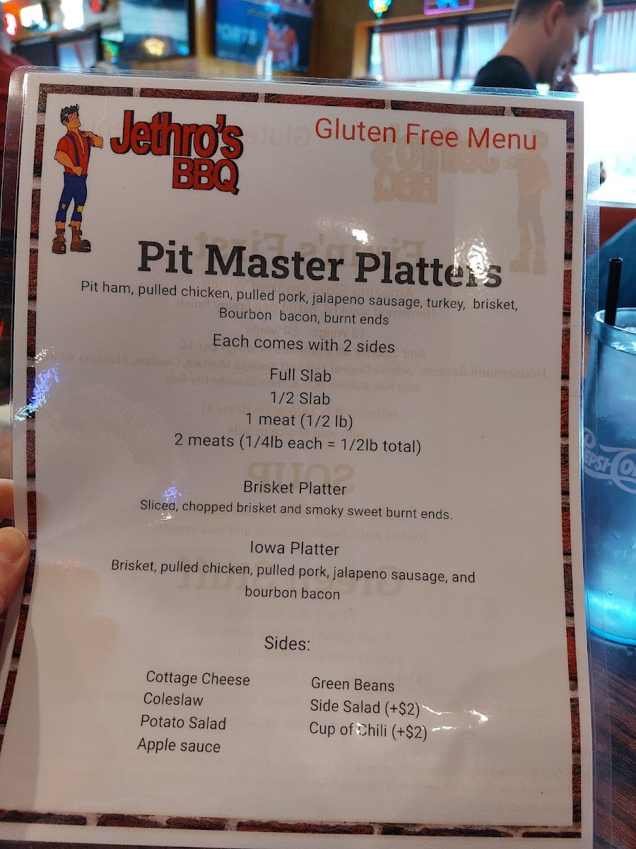 Gluten free menu page 1