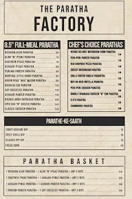 The Paratha Factory menu 1