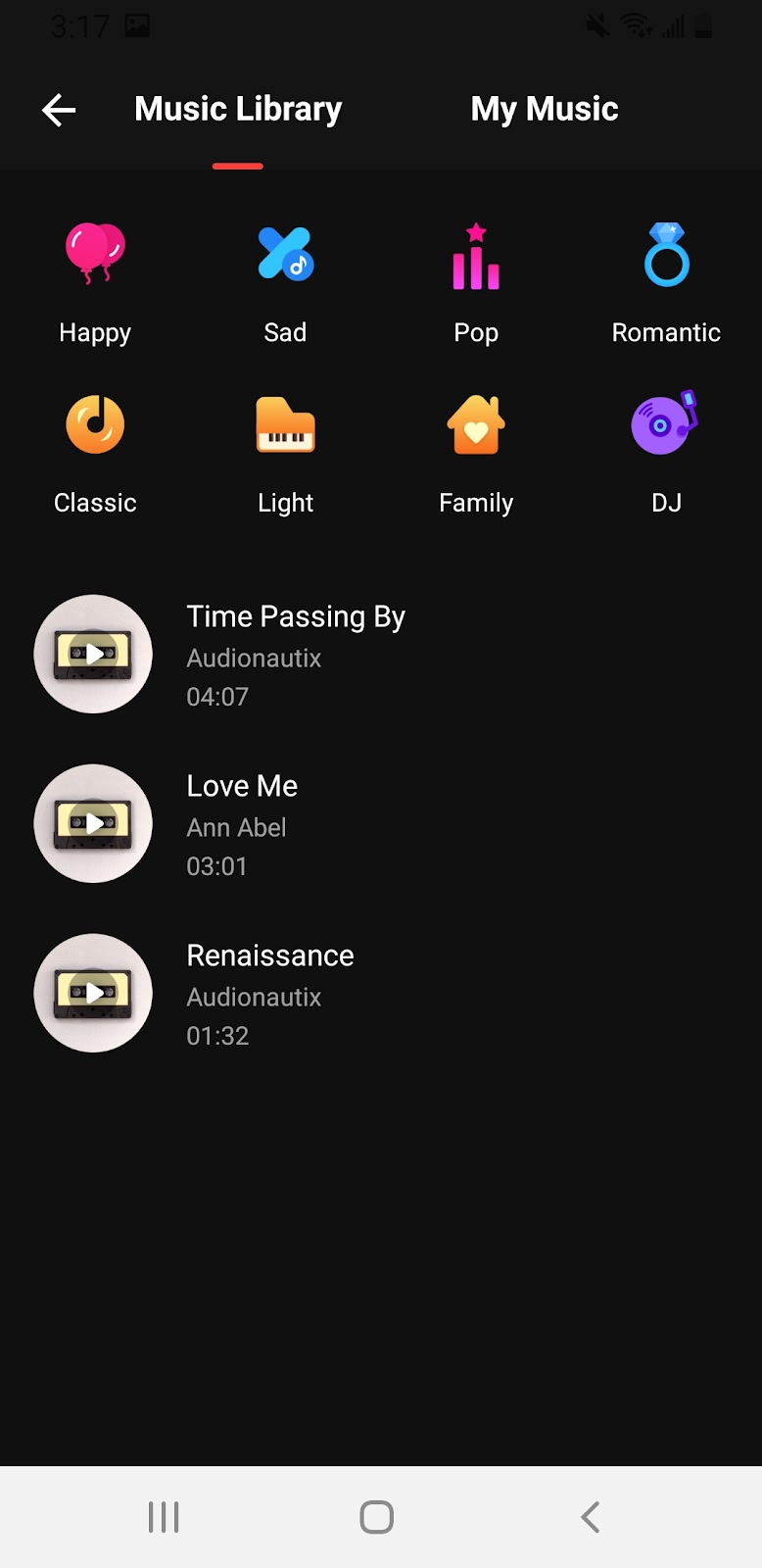 Picture of Tempo's music library