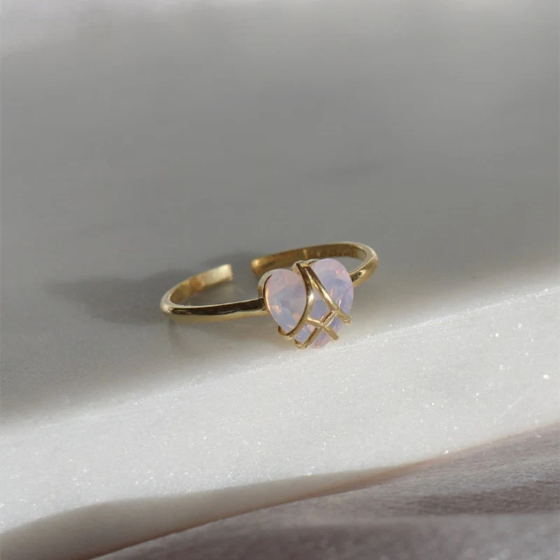 Title 4, Bague femme argent réglable coeur ouvert pierre...