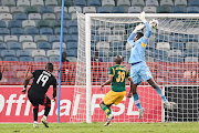 Tshegofatso Mabasa scores Orlando Pirates' winner past goalkeeper Edward Maova in their Betway Premiership victory against Lamontville Golden Arrows at Moses Mabhida Stadium in Durban on Wednesday night. 