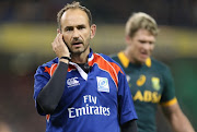 Referee Romain Poite (France) during the Castle Lager Outgoing Tour match between Ireland and South Africa at AVIVA Stadium on November 08, 2014 in Dublin, Ireland.