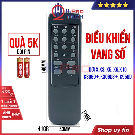 Remote Điều Khiển Vang Số Đời X Như X3, X5, X6, X10, K306D+, K306Ds+, K950D, Điều Khiển Vang Số Đời X Chính Hãng - H2Pro Tech