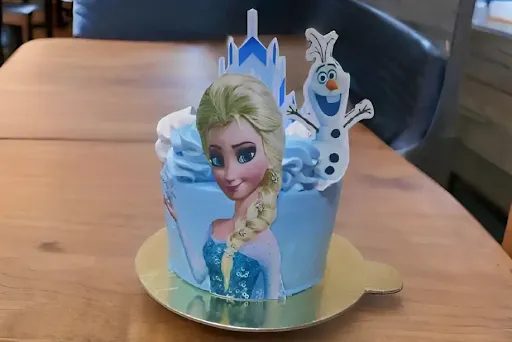 Blue Frozen Cake With Frozen Themed Topper [500 Grams]