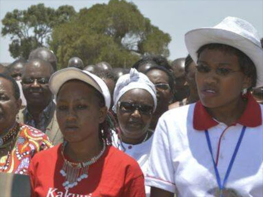 Church leaders, William ole Ntimama’s family and residents carry the portrait of the former minister during an inter-denominational prayers at his Motonyi home in Narok town on Monday / /KIPLANG’AT KIRUI