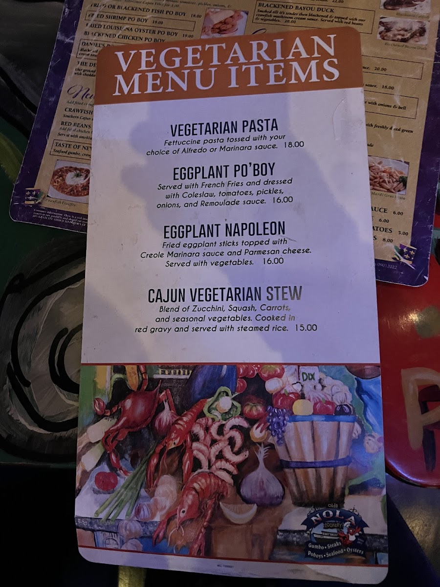 Olde NOLA Cookery gluten-free menu