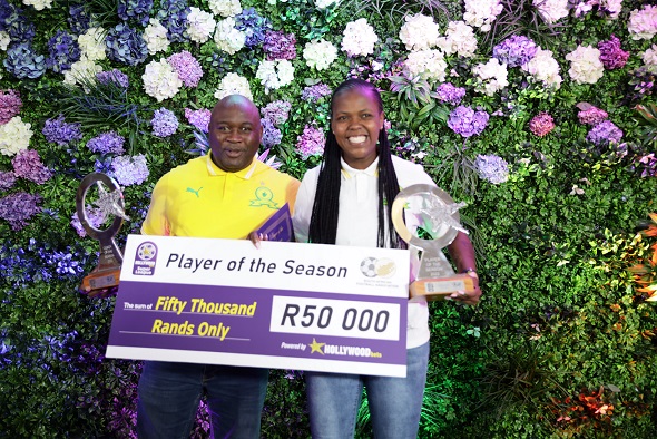 Sundowns coach Jerry Tshabalala and striker Boitumelo Rabale were named coach and young player of the season at the Hollywoodbets Super League Awards function.