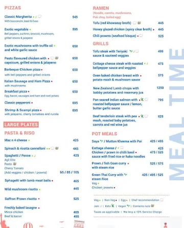 Cafe Holiday menu 