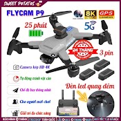 Máy Bay Không Người Lái Có Camera Quay Phim Chụp Ảnh P9 Pro Quay Phim Chụp Ảnh Hd, Flycam Không Chổi Than Chính Hãng