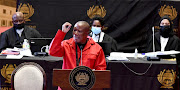 EFF leader Julius Malema during Monday's debate on the state of the nation address.