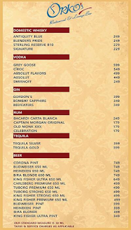 Orkoss Restaurant & Lounge Bar menu 1