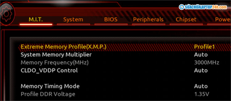 Khởi động tính năng XMP trong BIOS để ép xung RAM tốc độ cao nhất
