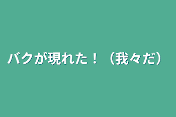 バクが現れた！（我々だ）