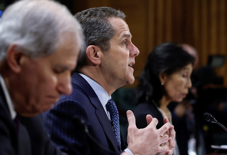 Federal Reserve vice-chair for supervision Michael Barr testifies at a Senate banking committee hearing, on Capitol Hill in Washington, the US, March 28, 2023. Picture: EVELYN HOCKSTEIN/REUTERS