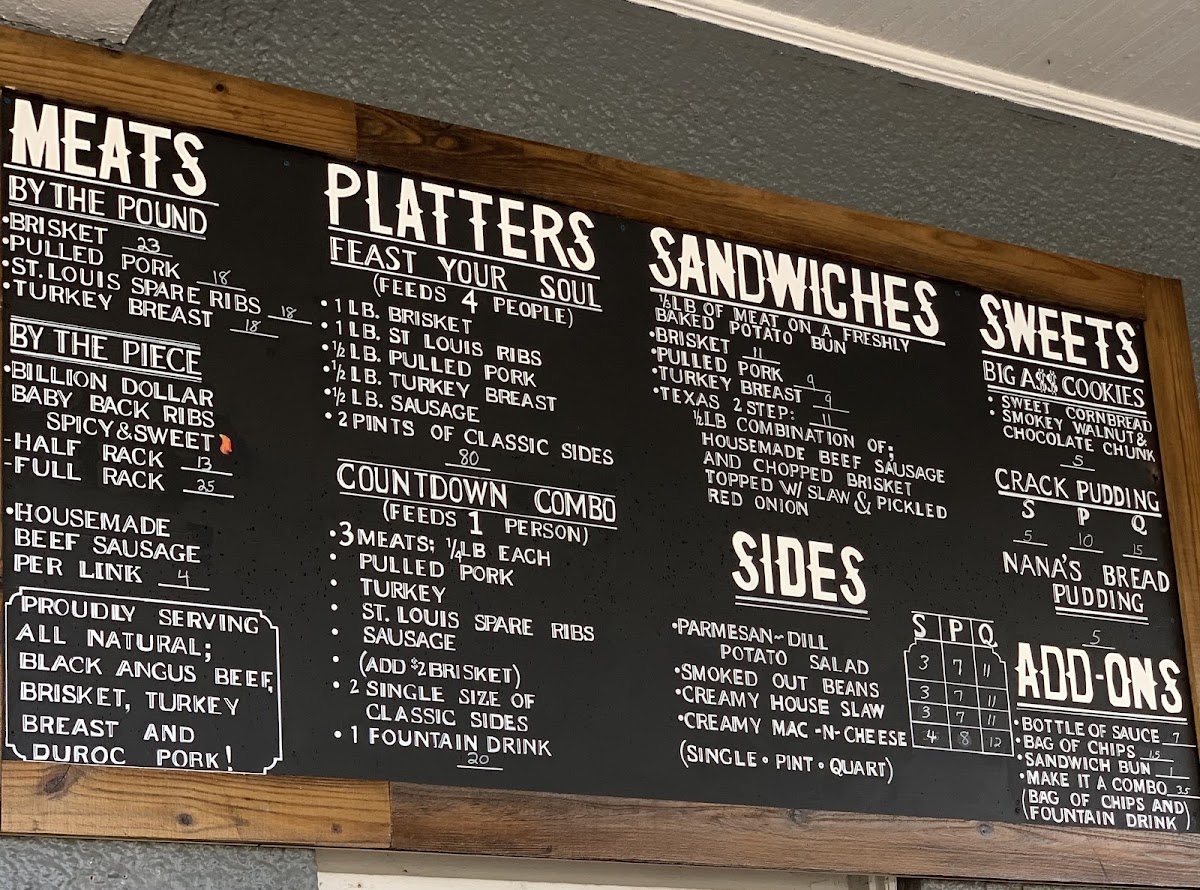 Crydermans Barbecue gluten-free menu